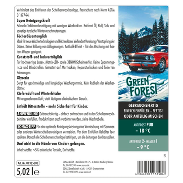 SONAX AntiFrost+KlarSicht bis -18 °C Green Forest 5L