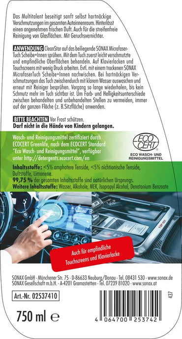 SONAX Aktions Set XTREME Scheibenklar + 2 Mikrofaser Tücher