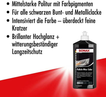 SONAX Polish+Wax Color schwarz 500ml