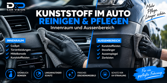 Auto Kunststoff reinigen & pflegen: Innenraum und Aussenbereich