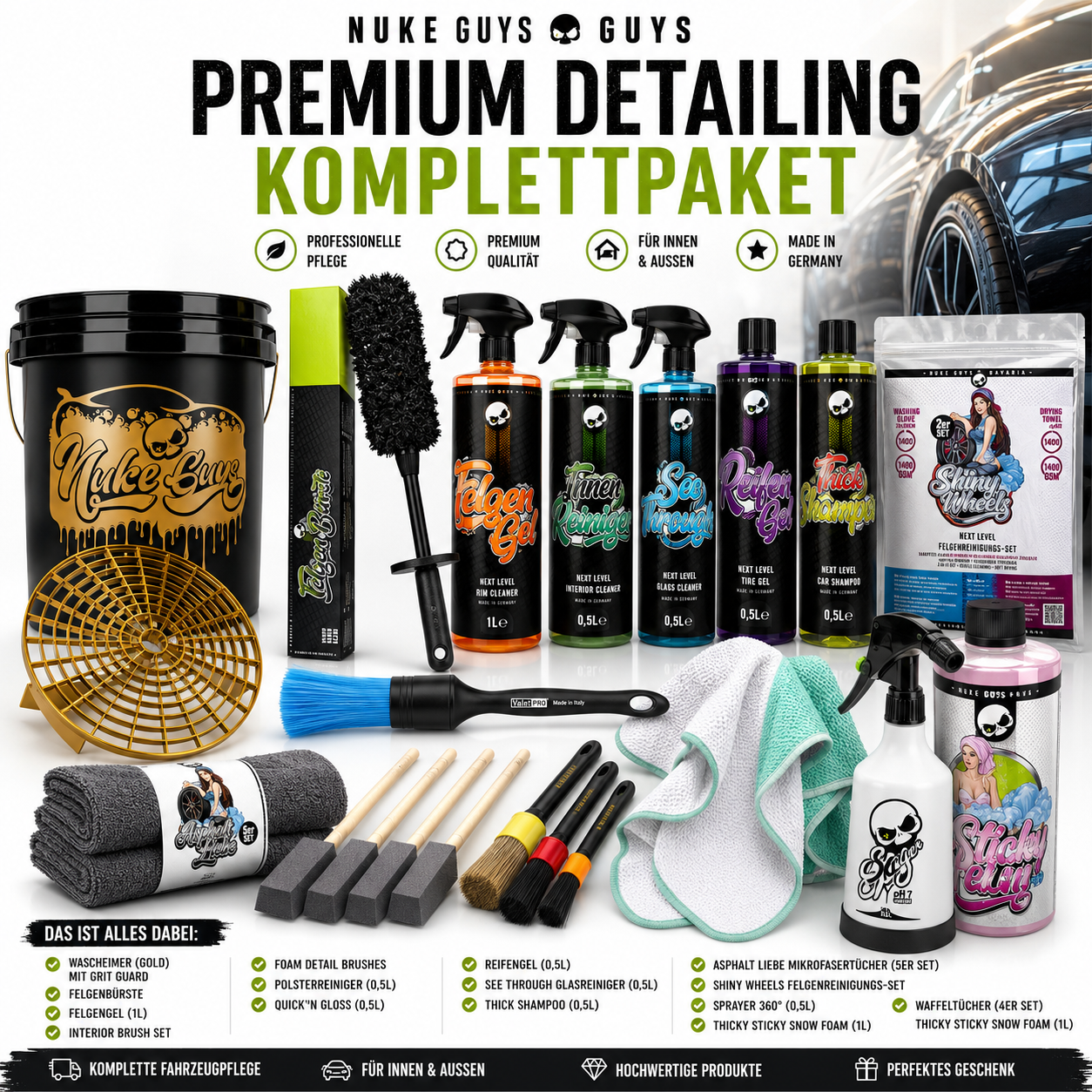 Premium Detailing Komplettpaket – Die komplette Fahrzeugpflege in einem Set