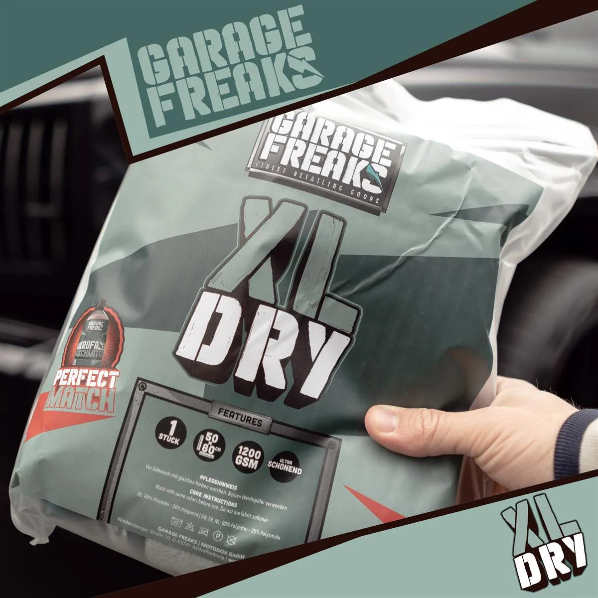 Garage Freaks - XL DRY - Trockentuch 50x80cm, 1200 GSM