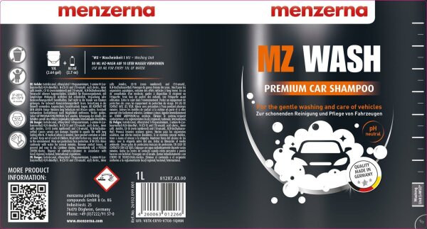 Menzerna MZ Wash Premium Car Autoshampoo 1L