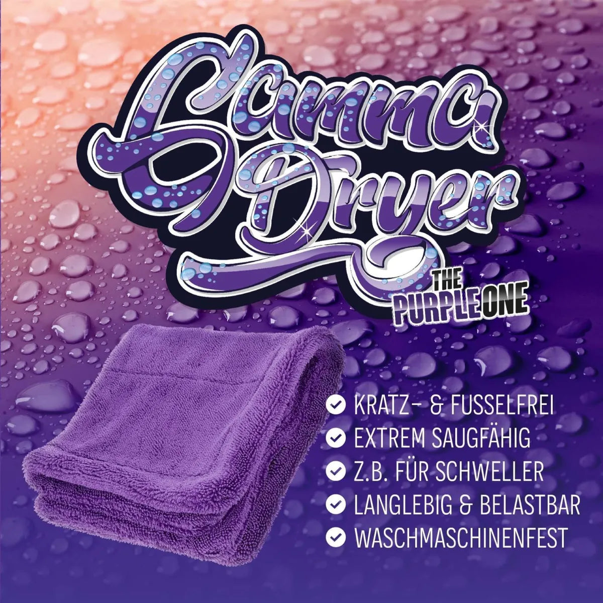 Nuke Guys Gamma Dryer - Mikrofaser Trockentuch - 1400 GSM, 40 x 60 cm - Lila - Verpackt