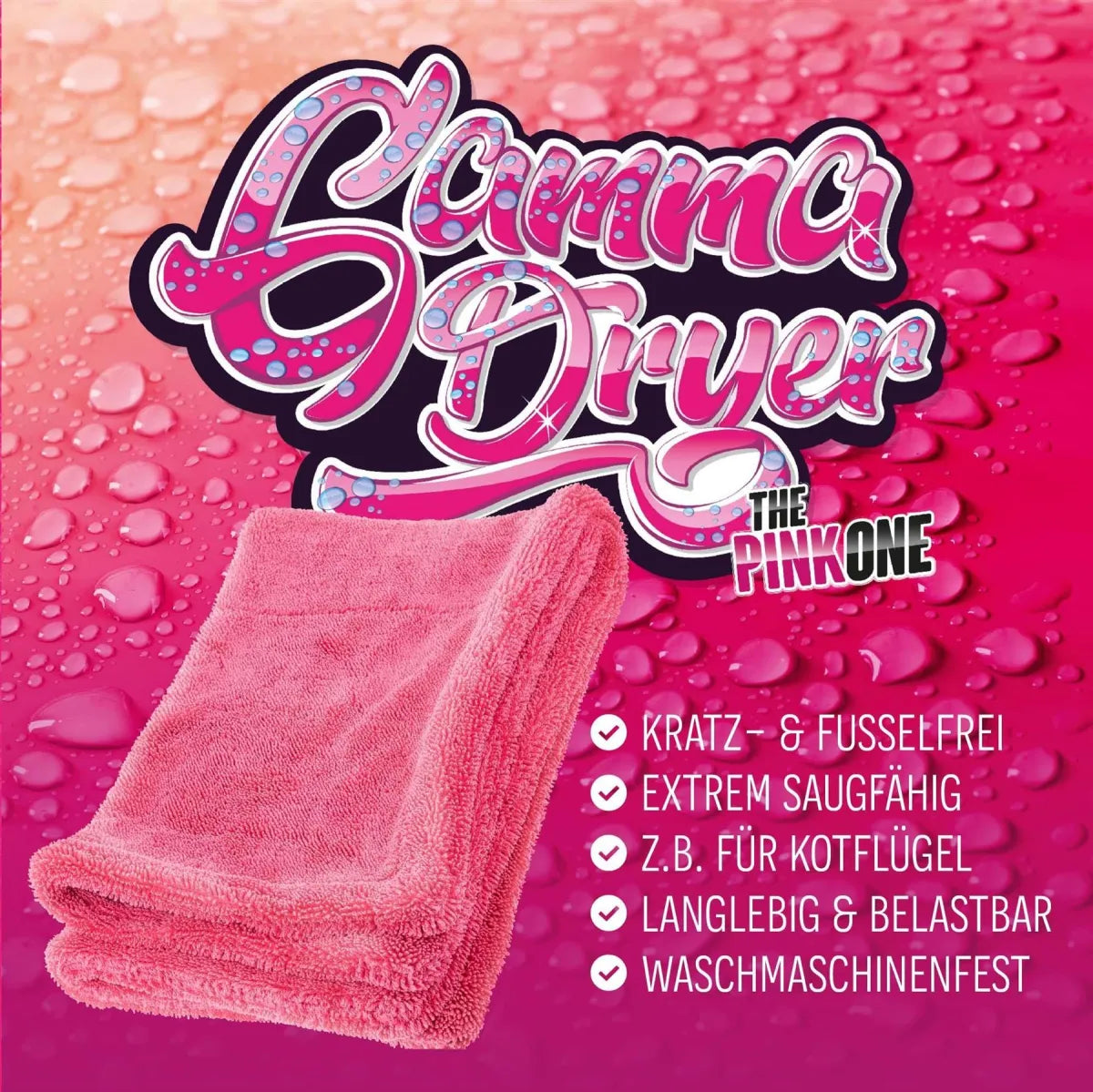 Nuke Guys Gamma Dryer - Mikrofaser Trockentuch - 1400 GSM, 40 x 60 cm - Pink