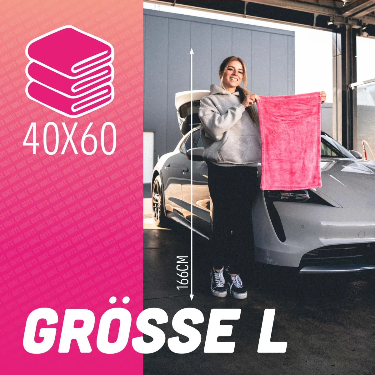 Nuke Guys Gamma Dryer - Mikrofaser Trockentuch - 1400 GSM, 40 x 60 cm - Pink