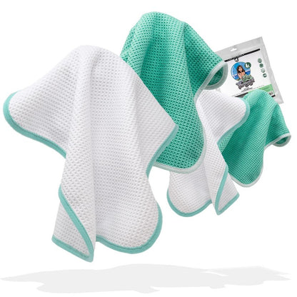 Nuke Guys - See Through - Mikrofaser Waffeltuch - 450 GSM, 35x35 cm - mint / weiß gemischt - 4er Pack