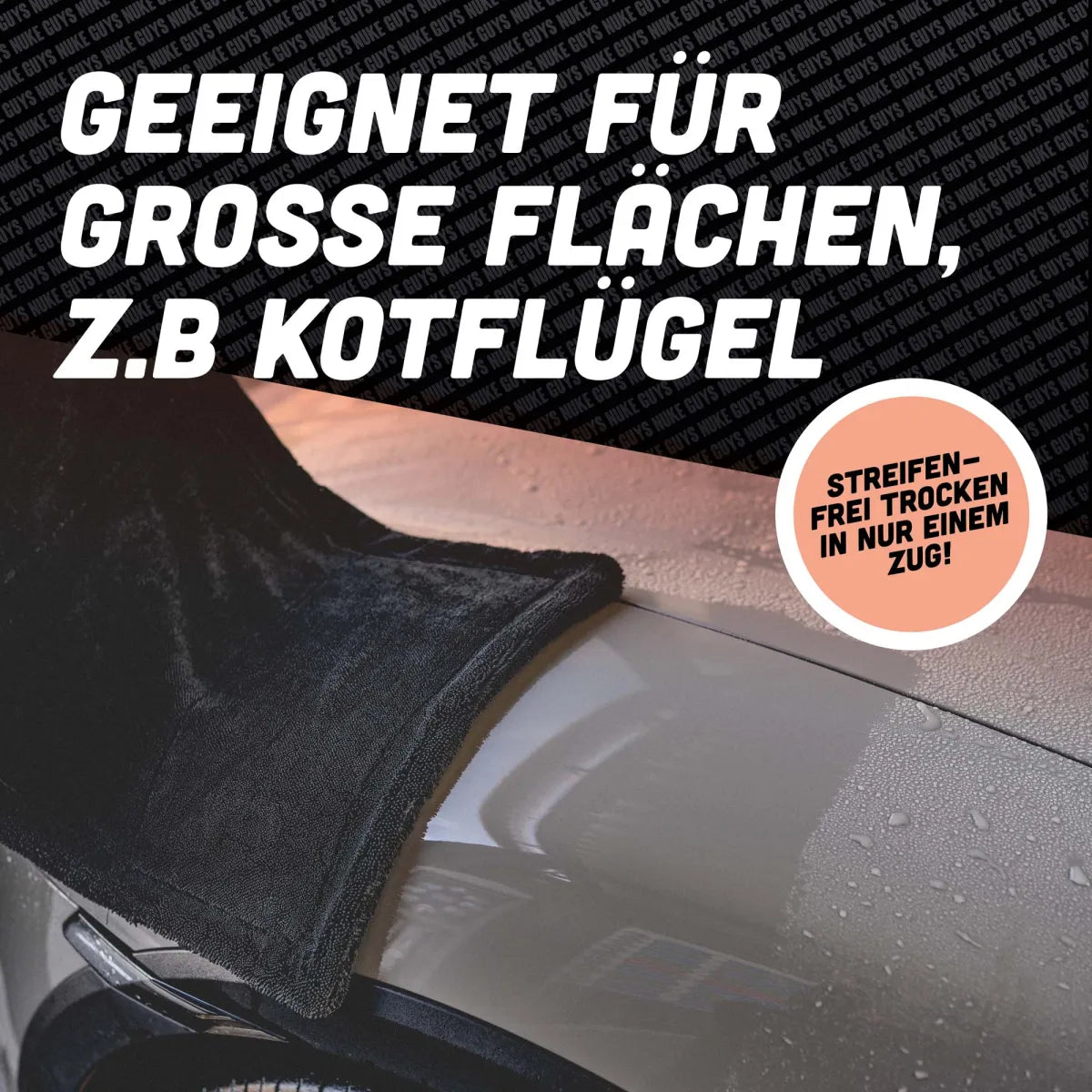 Nuke Guys Gamma Dryer - Mikrofaser Trockentuch - 1400 GSM, 40 x 60 cm - Schwarz - Verpackt