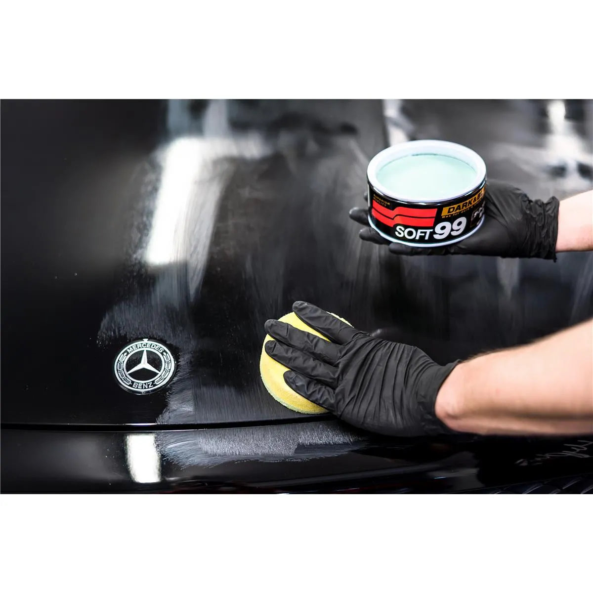 Soft99 Dark & Black Wax, Auto Hartwachs, für schwarze/dunkle Autolacke, 300 gr