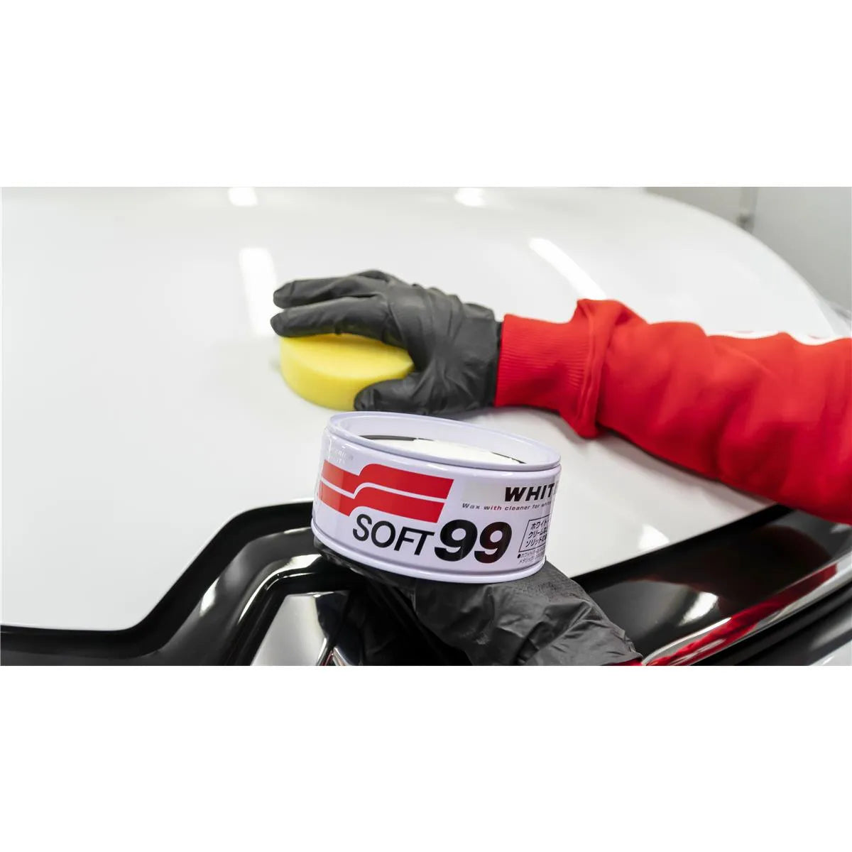 Soft99 White Soft Wax, Auto Hartwachs, für weiße/helle Autolacke, 350 gr